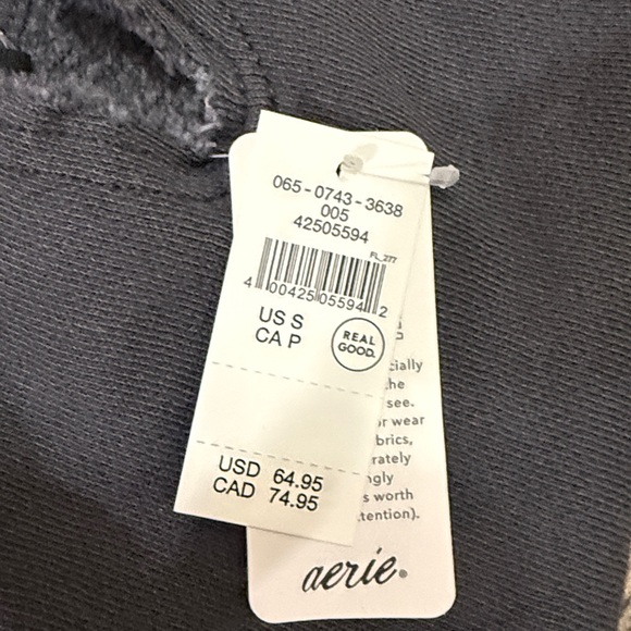 AERIE HEY CROCHET SWEATSHIRT GREY - S - Picture 6 of 6
